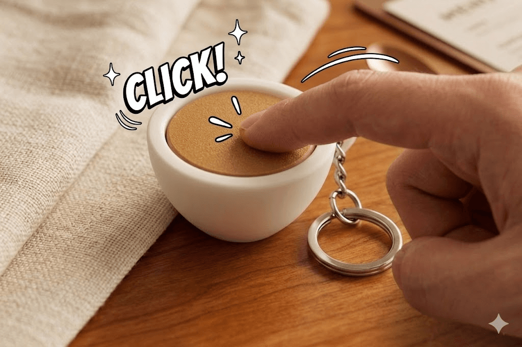 Clicker Tea Cup Keychain